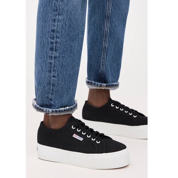 New Superga 2790 Platform Sneakers in Black Women's Size 9.5 - Picture 1 of 9